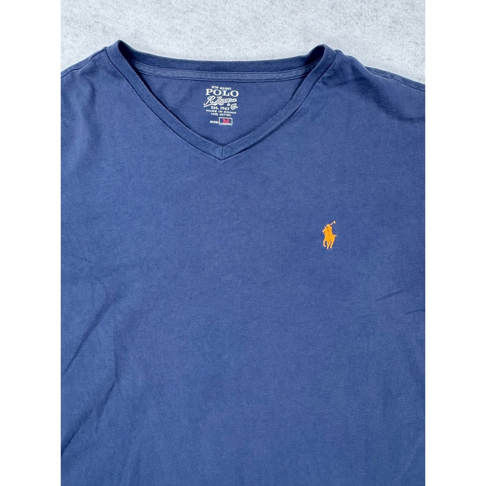 Polo Ralph Lauren Mens T-Shirt Bundle 4pk Navy Blue Yellow Pocket V-Neck Size M - Picture 6 of 16